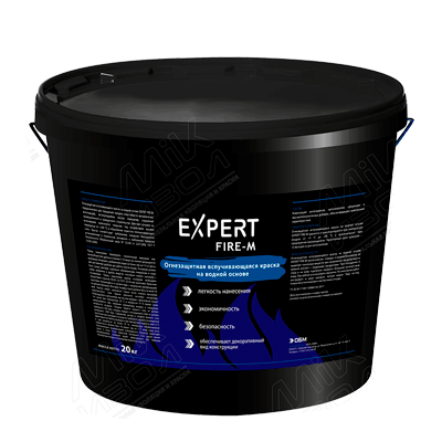 Огнезащитная краска для металла EXPERT FIRE-M водная, ведро 20 кг